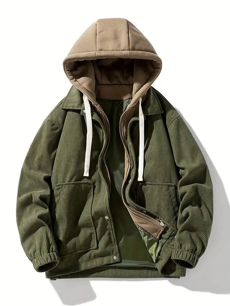 False Two-Piece Hooded Basketball Jacket - Image 10