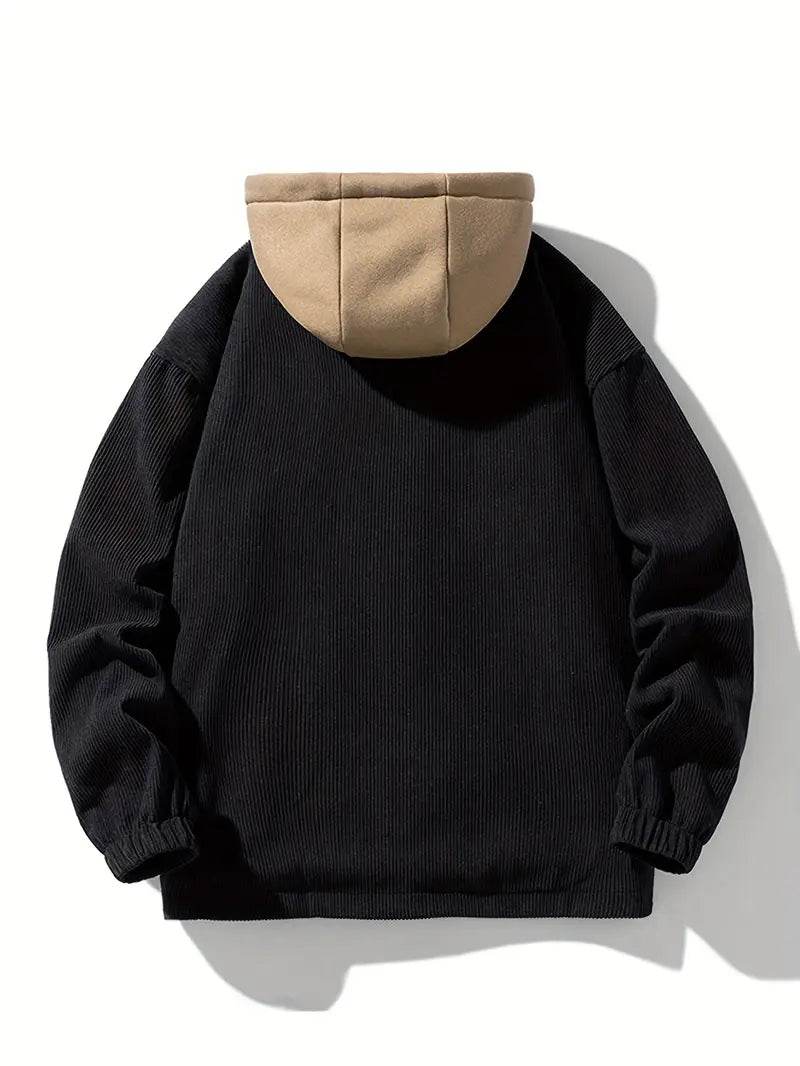 False Two-Piece Hooded Basketball Jacket - Image 14