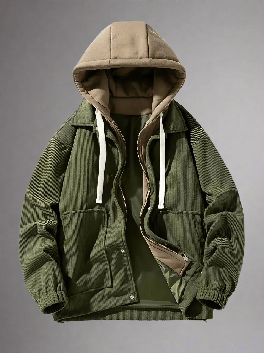 False Two-Piece Hooded Basketball Jacket - Image 3