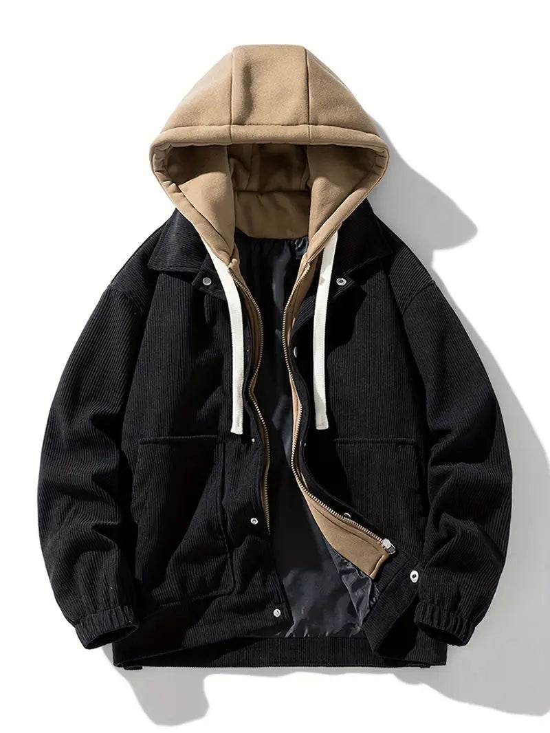 False Two-Piece Hooded Basketball Jacket - Image 34