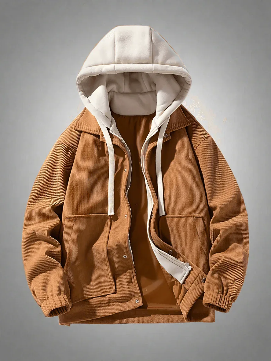 False Two-Piece Hooded Basketball Jacket - Image 5