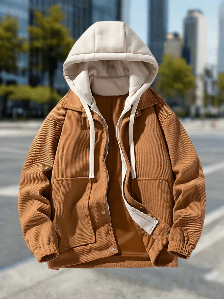 False Two-Piece Hooded Basketball Jacket - Image 6
