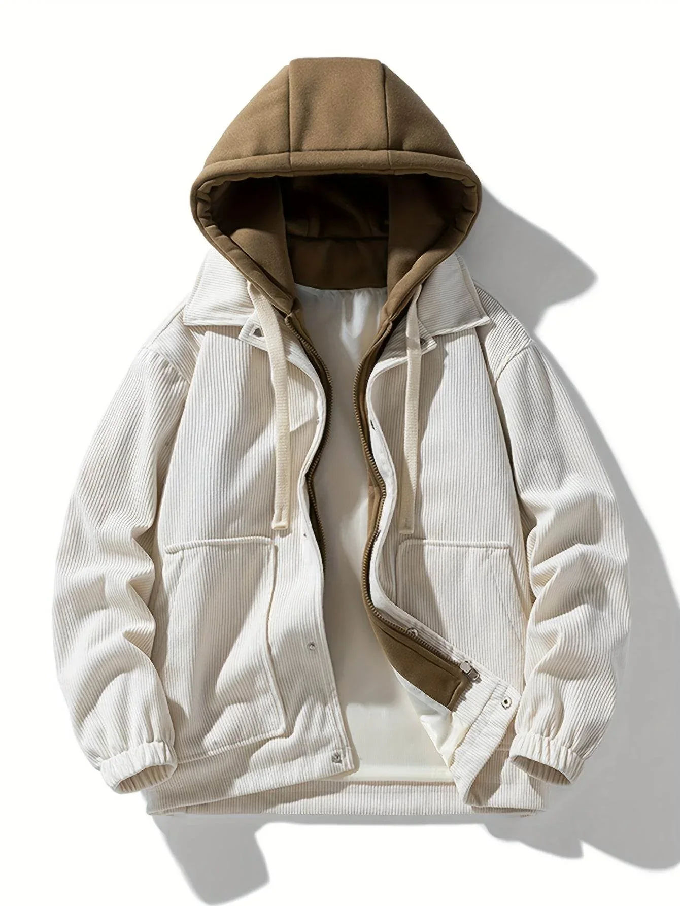 False Two-Piece Hooded Basketball Jacket - Image 7