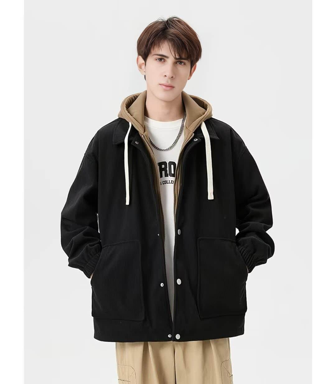 False Two-Piece Hooded Basketball Jacket - Image 8