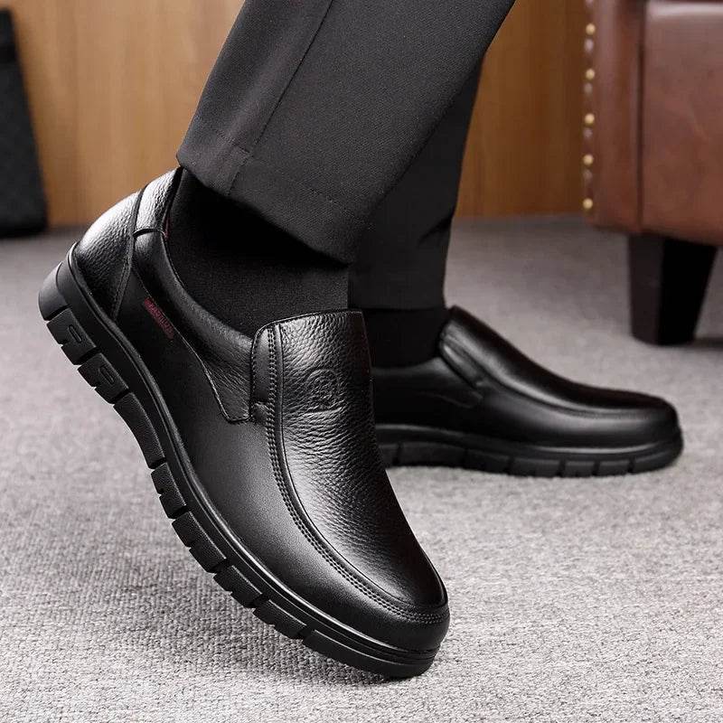 Genuine Leather Casual Shoes For Men Flat Platform Walking Shoes Outdoor Footwear Loafers Breathable Sneakers Handmade Shoes - Image 11