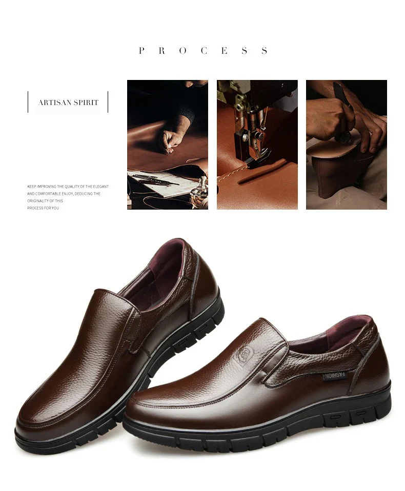 Genuine Leather Casual Shoes For Men Flat Platform Walking Shoes Outdoor Footwear Loafers Breathable Sneakers Handmade Shoes - Image 16
