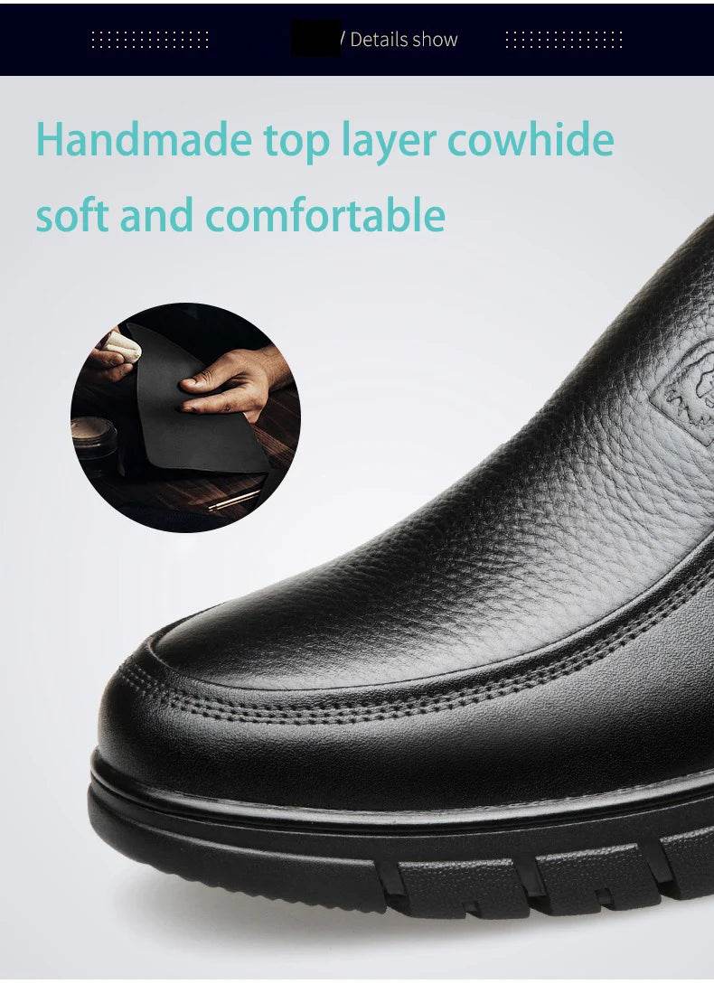 Genuine Leather Casual Shoes For Men Flat Platform Walking Shoes Outdoor Footwear Loafers Breathable Sneakers Handmade Shoes - Image 17