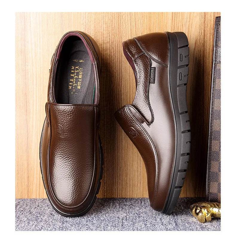 Genuine Leather Casual Shoes For Men Flat Platform Walking Shoes Outdoor Footwear Loafers Breathable Sneakers Handmade Shoes - Image 3