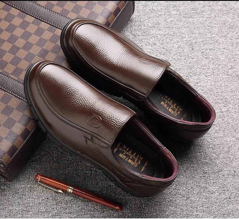 Genuine Leather Casual Shoes For Men Flat Platform Walking Shoes Outdoor Footwear Loafers Breathable Sneakers Handmade Shoes - Image 4