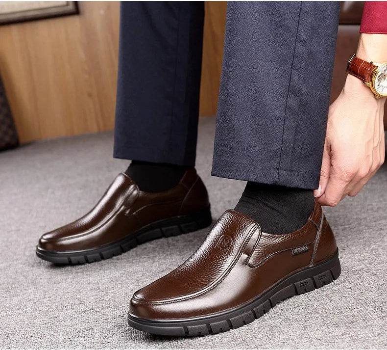 Genuine Leather Casual Shoes For Men Flat Platform Walking Shoes Outdoor Footwear Loafers Breathable Sneakers Handmade Shoes - Image 6
