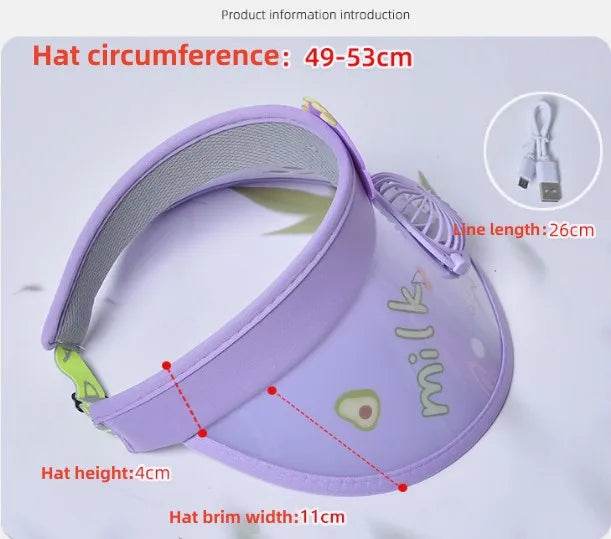 Kids Sun Visor Fan Hat - Image 8