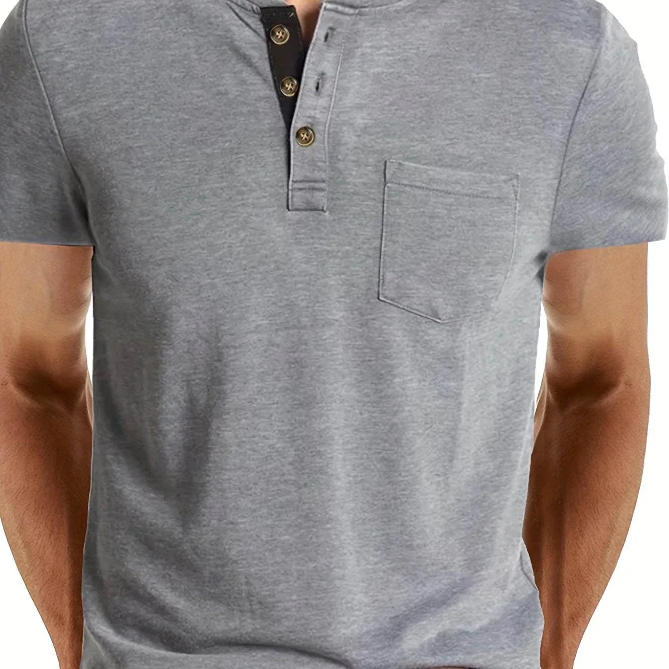 Men's Classic Cotton Blend Henley Tee - Image 13