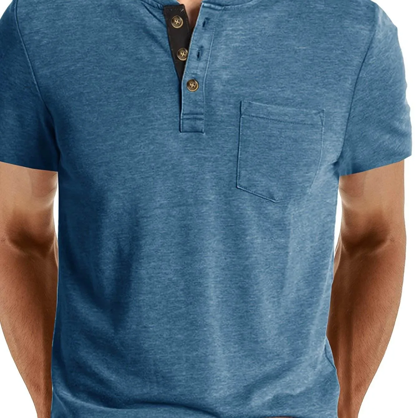Men's Classic Cotton Blend Henley Tee - Image 14