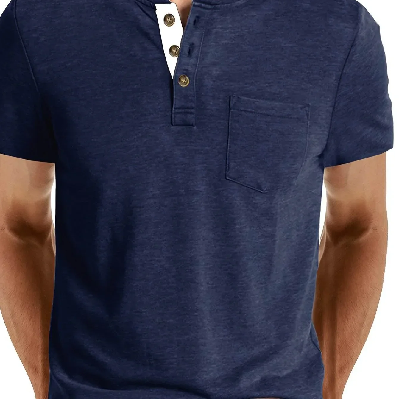 Men's Classic Cotton Blend Henley Tee - Image 17