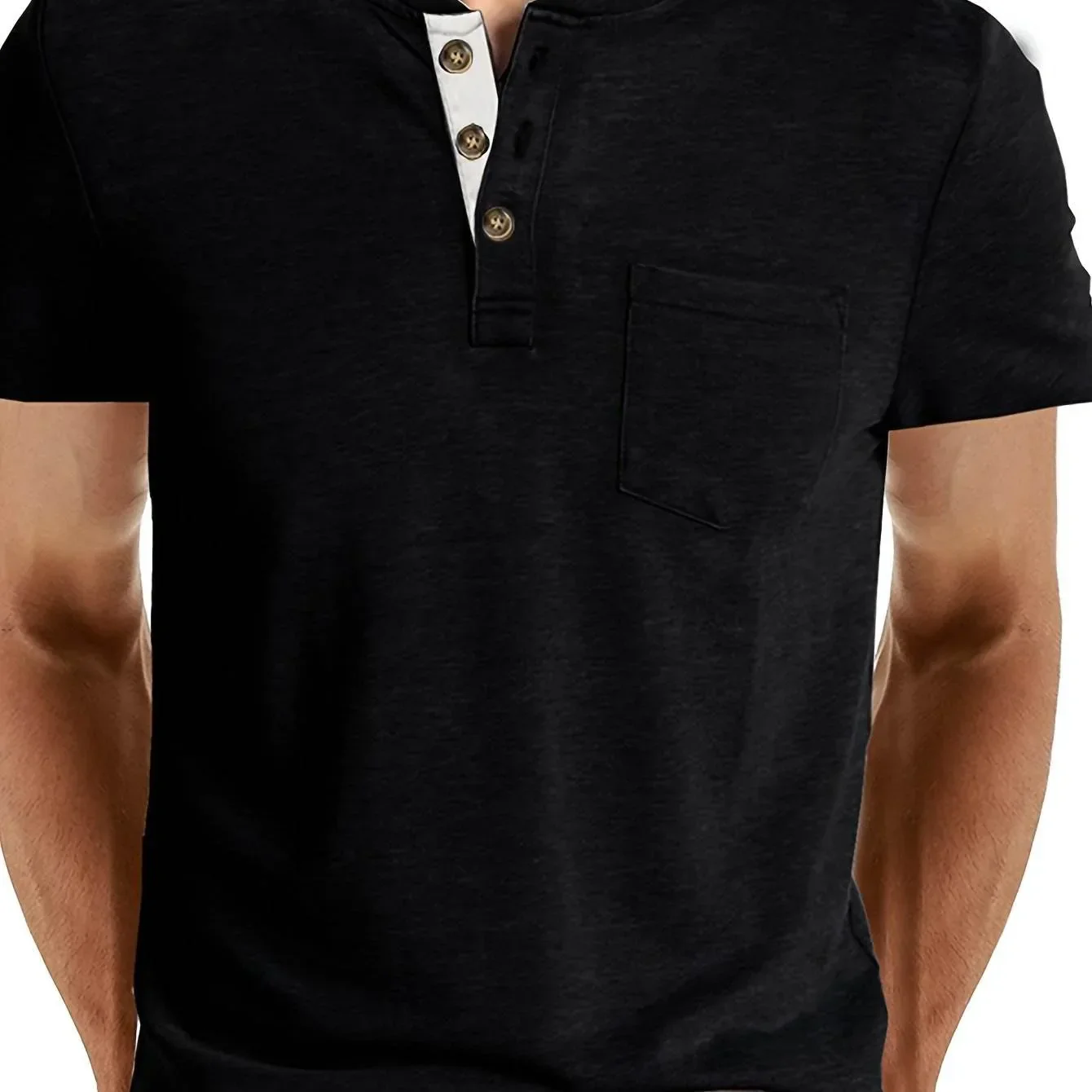 Men's Classic Cotton Blend Henley Tee - Image 18
