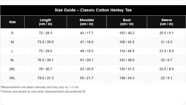 Men's Classic Cotton Blend Henley Tee - Image 8