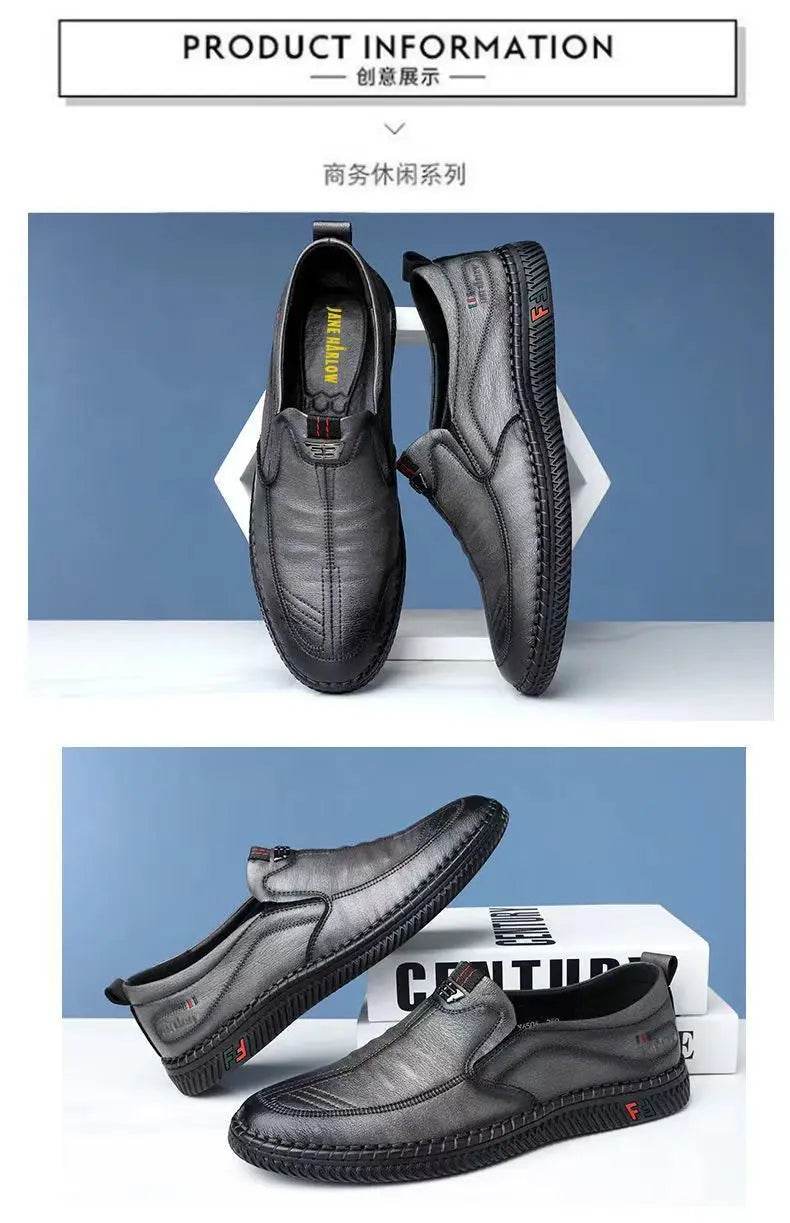Mens Leather Loafers Non Slip Walking Flats Breathable Outdoor Slip on Casual Shoes for Male Work Office Driving Sneakers2 - Image 13