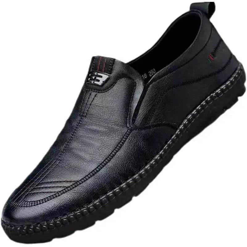 Mens Leather Loafers Non Slip Walking Flats Breathable Outdoor Slip on Casual Shoes for Male Work Office Driving Sneakers2 - Image 19