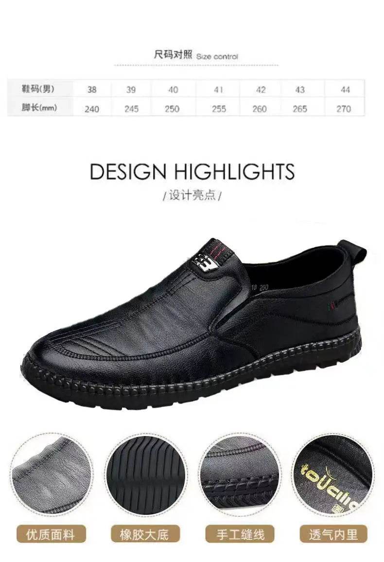 Mens Leather Loafers Non Slip Walking Flats Breathable Outdoor Slip on Casual Shoes for Male Work Office Driving Sneakers2 - Image 8