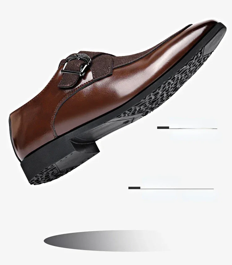 Polished Leather Buckle Loafers - Image 10