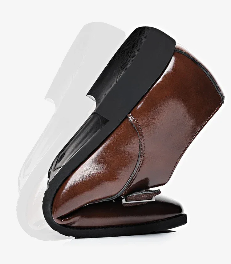 Polished Leather Buckle Loafers - Image 11