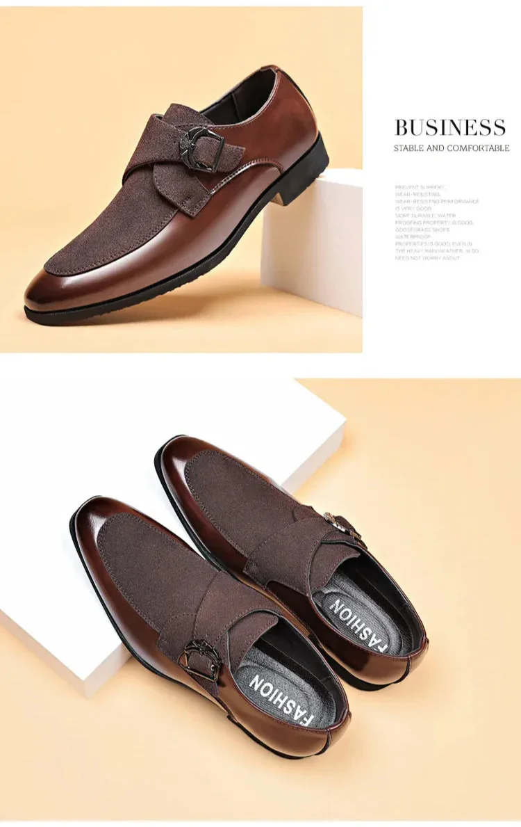Polished Leather Buckle Loafers - Image 18
