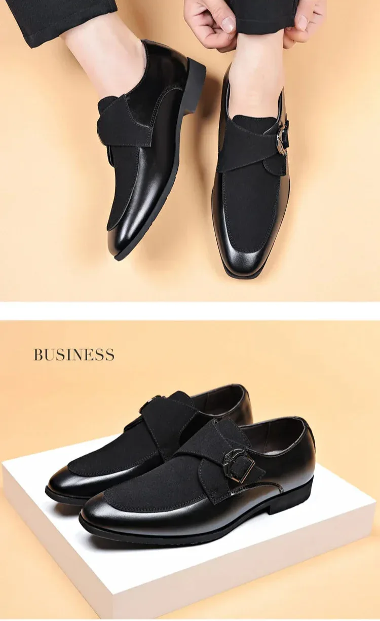 Polished Leather Buckle Loafers - Image 20