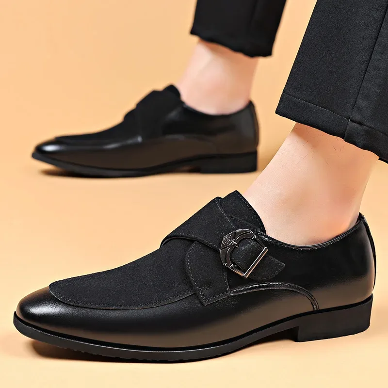 Polished Leather Buckle Loafers - Image 4
