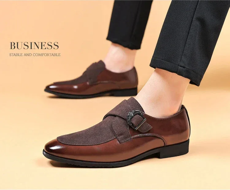 Polished Leather Buckle Loafers - Image 5