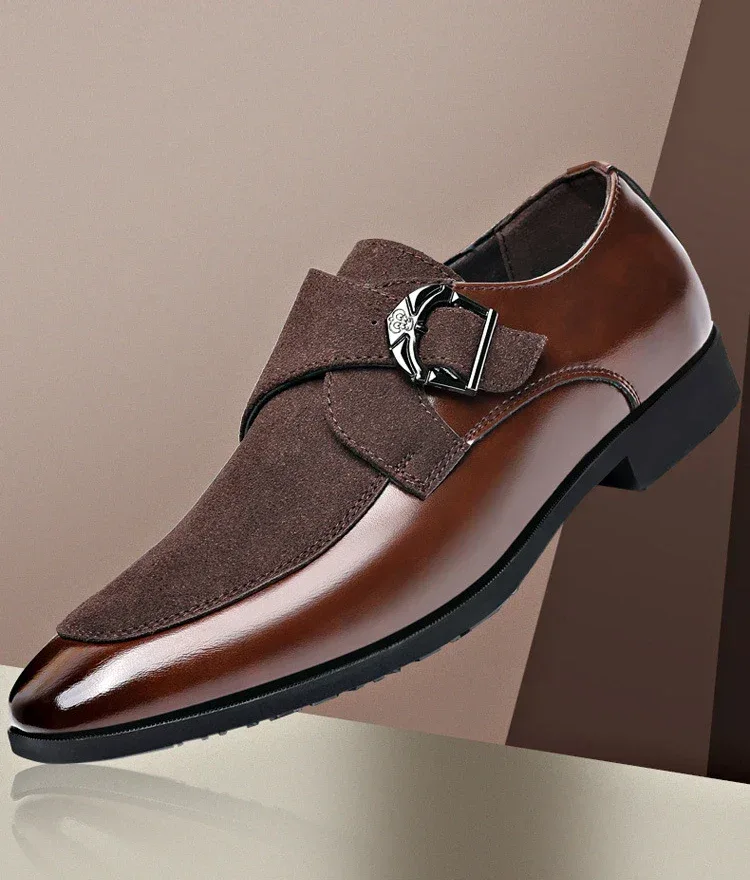 Polished Leather Buckle Loafers - Image 6