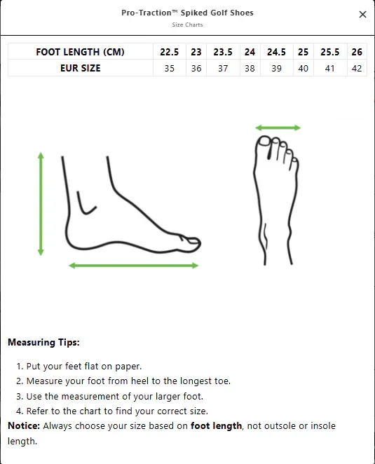 Pro-Traction™ Spiked Golf Shoes - Image 17