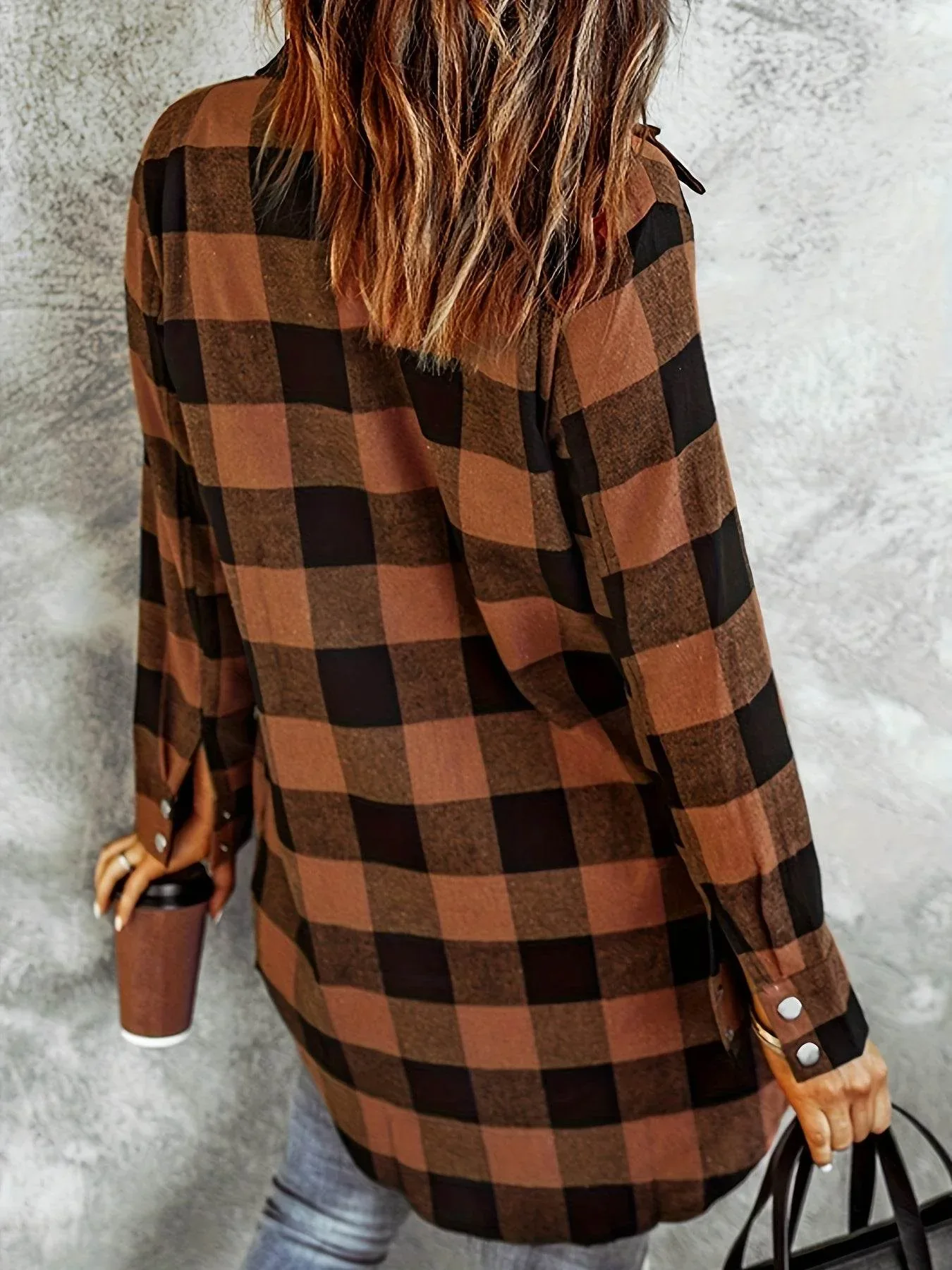 Relaxed Fit Plaid Shacket - Image 19