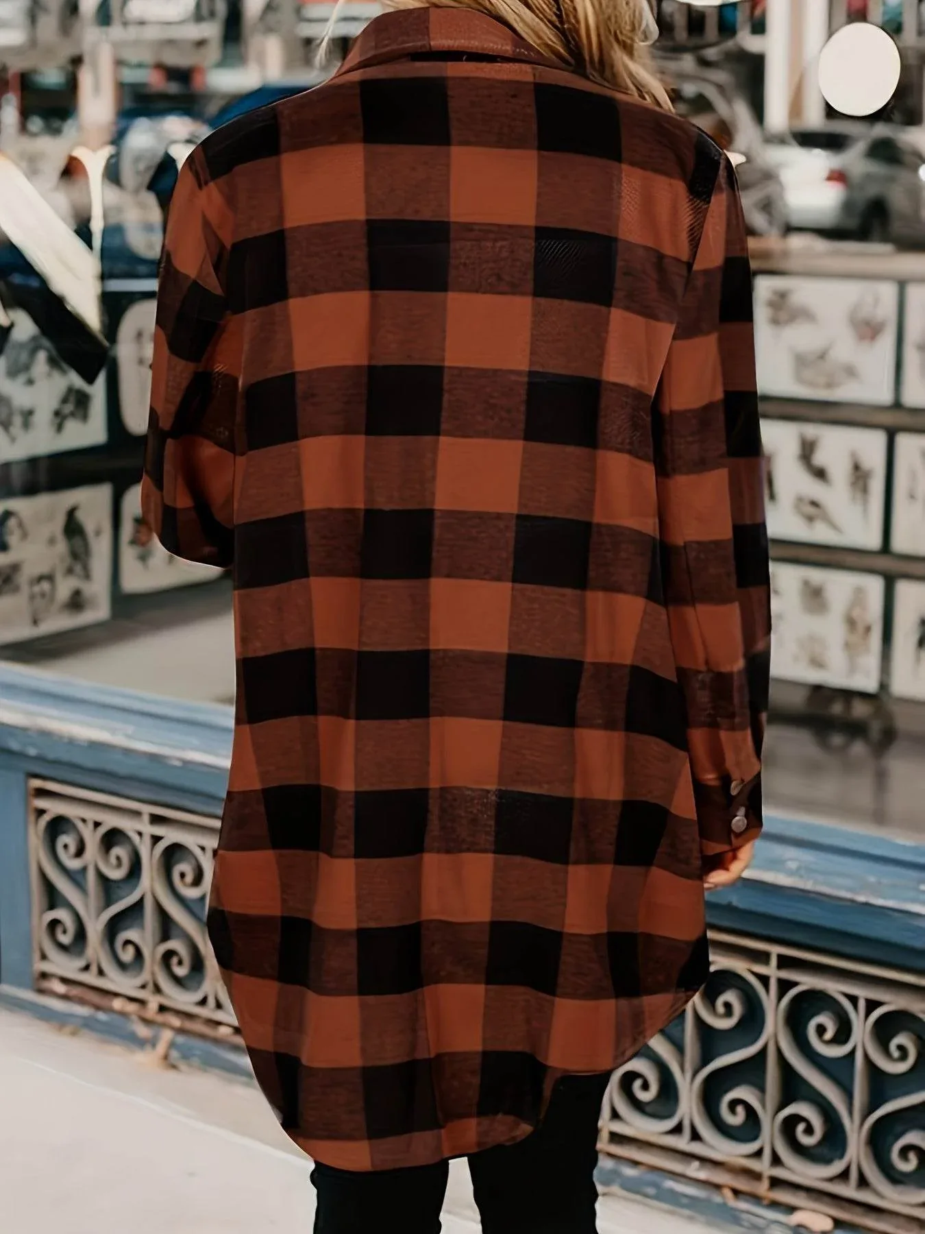Relaxed Fit Plaid Shacket - Image 22