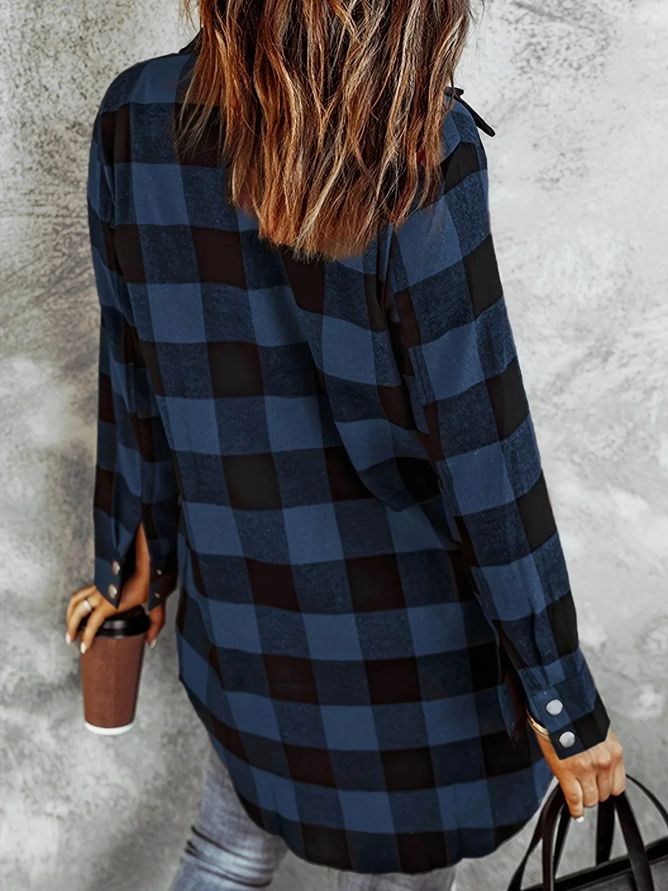 Relaxed Fit Plaid Shacket - Image 24