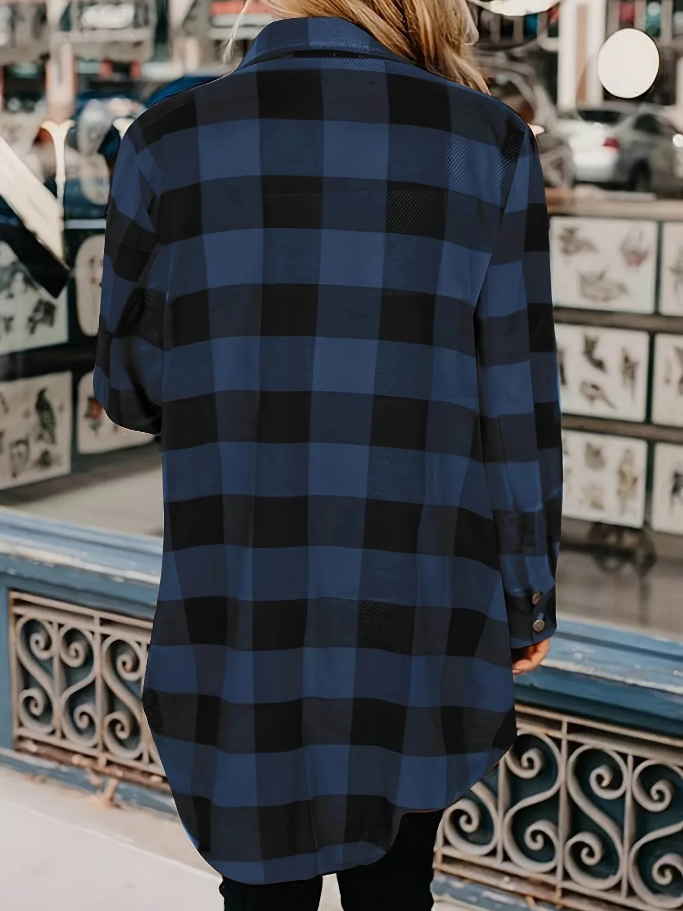 Relaxed Fit Plaid Shacket - Image 26