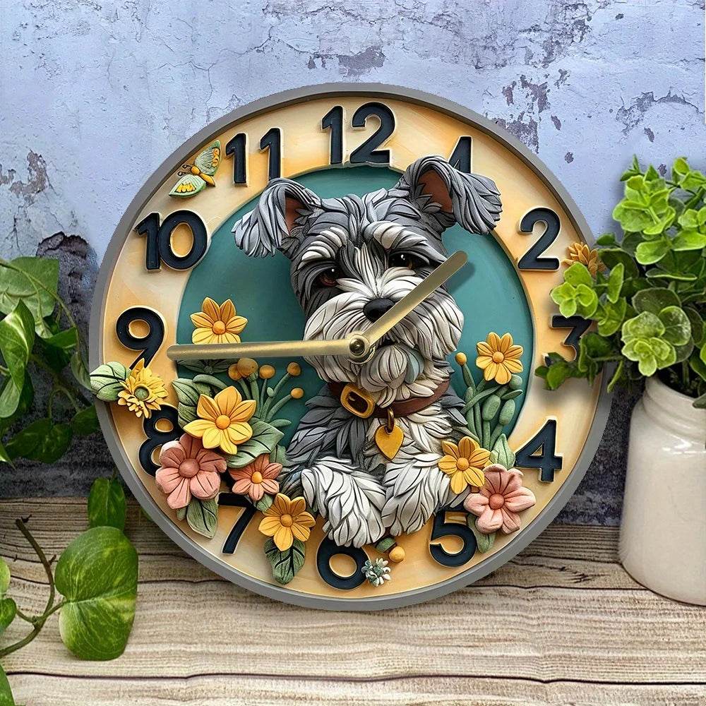 SchnauzerSilen t Wall Clock - Image 9