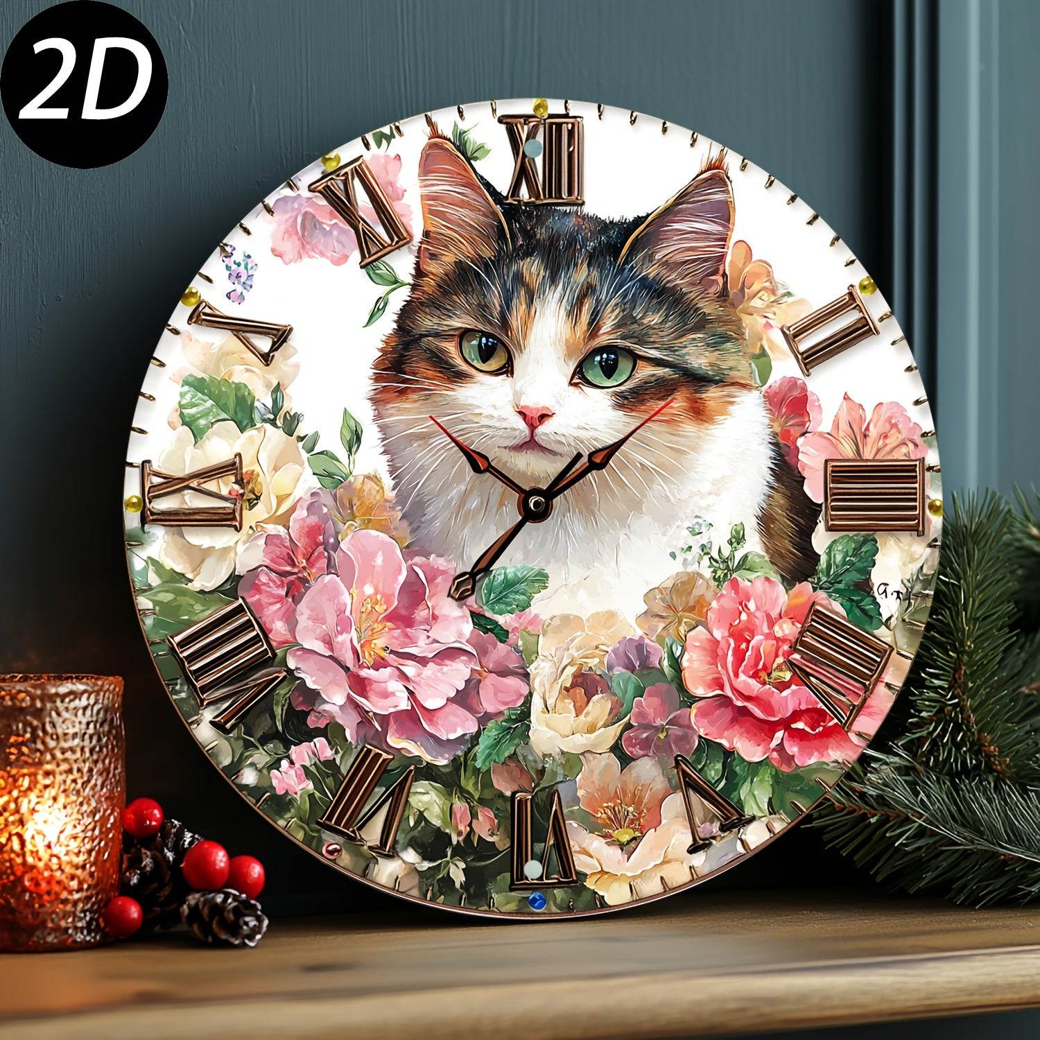 Cute Cat Silent Wall Clock - Image 33