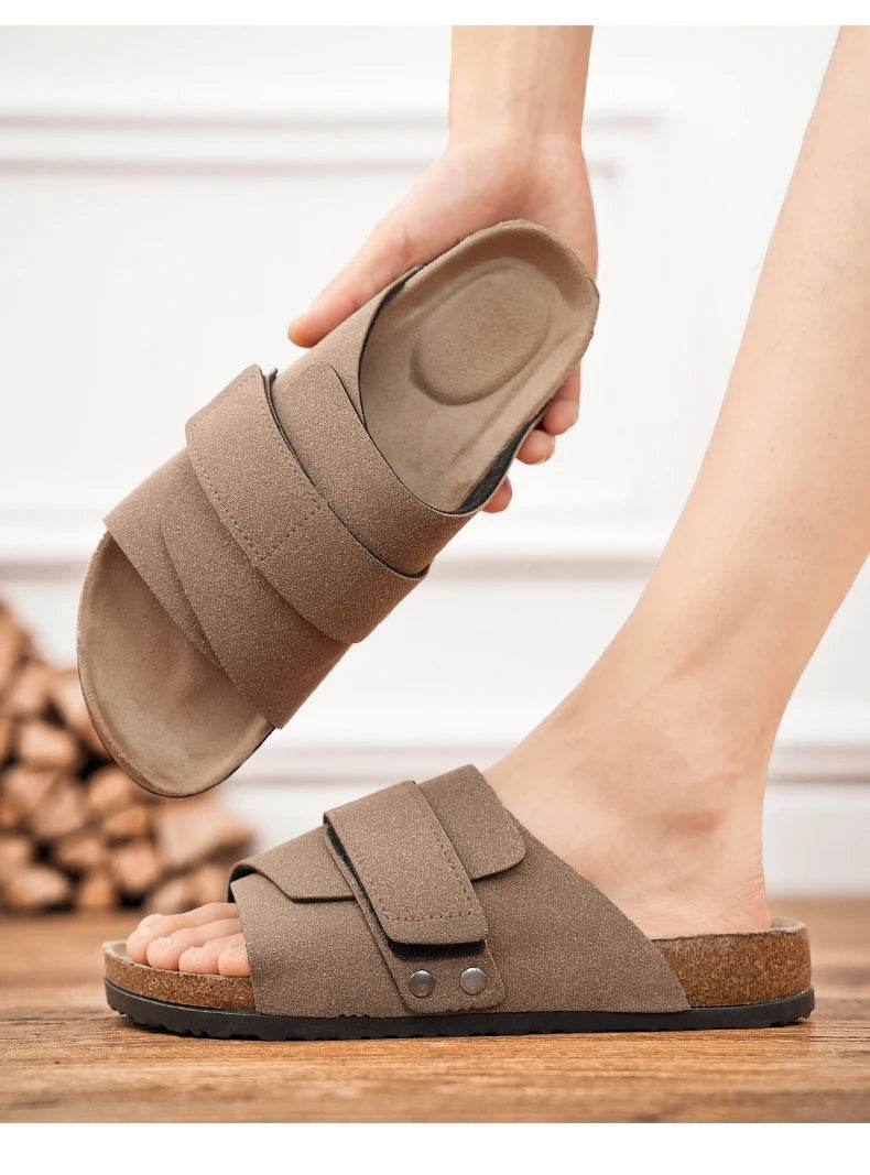 Suede Strap Slide Sandals - Image 11