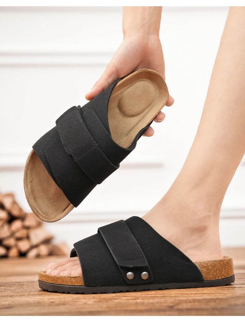 Suede Strap Slide Sandals - Image 12