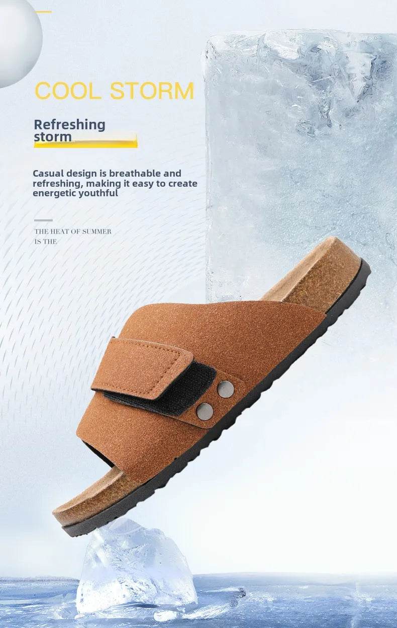 Suede Strap Slide Sandals - Image 24