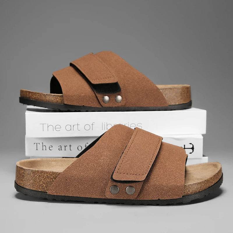 Suede Strap Slide Sandals - Image 6