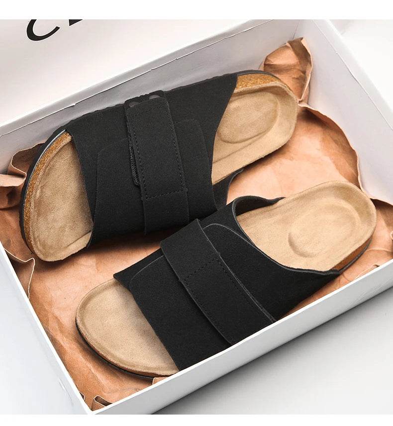 Suede Strap Slide Sandals - Image 9