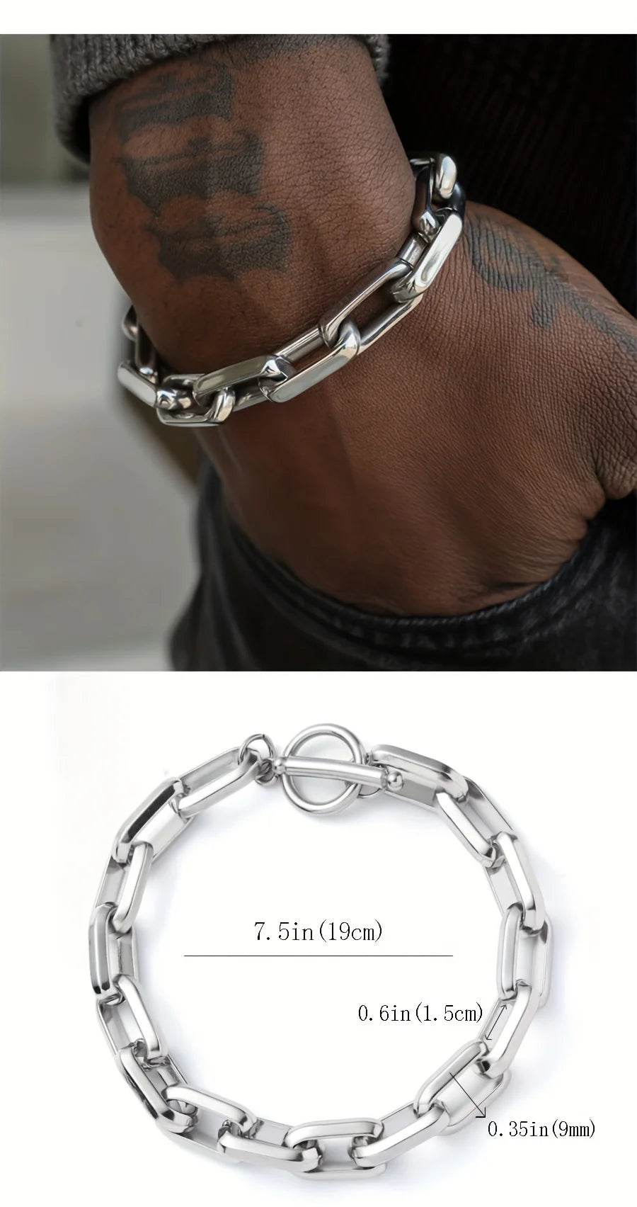 Titanium Steel Chain-Link Bracelet - Image 10