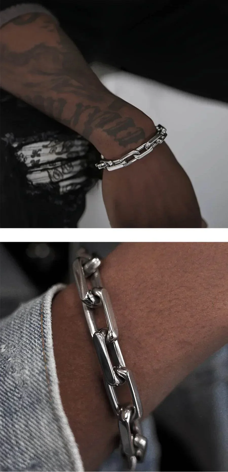 Titanium Steel Chain-Link Bracelet - Image 9